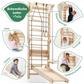 Kinder-Spielset 6in1: Dreieckige Kletterleiter, Kletternetz, Bogen, Rutschenbrett, Kissen, Kunstset