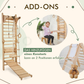 Kinder-Spielset 6in1: Dreieckige Kletterleiter, Kletternetz, Bogen, Rutschenbrett, Kissen, Kunstset